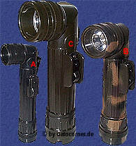 die unverwliche G.I.-Lampe, m. Filterscheiben und Ersatzbirne